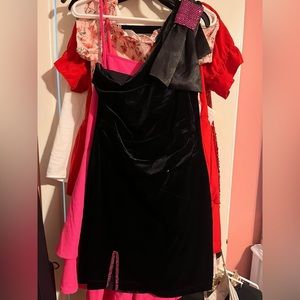 Pink and black homecoming dress, size large, worn for 1 hour